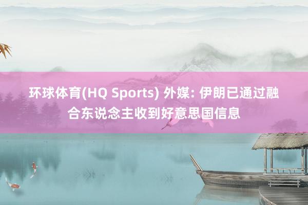 环球体育(HQ Sports) 外媒: 伊朗已通过融合东说念主收到好意思国信息