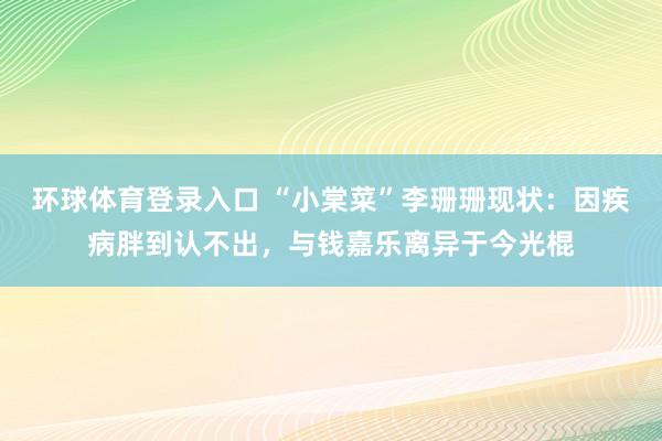 环球体育登录入口 “小棠菜”李珊珊现状：因疾病胖到认不出，与钱嘉乐离异于今光棍