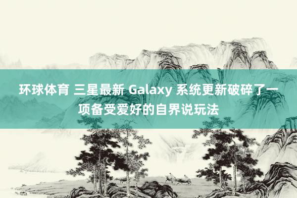 环球体育 三星最新 Galaxy 系统更新破碎了一项备受爱好的自界说玩法