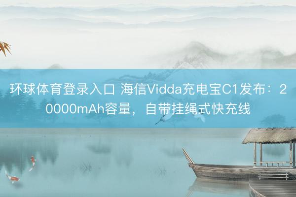 环球体育登录入口 海信Vidda充电宝C1发布：20000mAh容量，自带挂绳式快充线