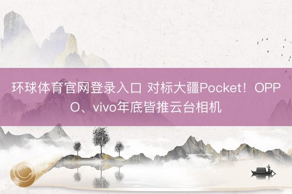 环球体育官网登录入口 对标大疆Pocket！OPPO、vivo年底皆推云台相机
