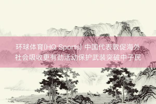 环球体育(HQ Sports) 中国代表敦促海外社会吸收更有劲活动保护武装突破中子民