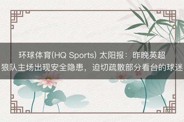 环球体育(HQ Sports) 太阳报：昨晚英超狼队主场出现安全隐患，迫切疏散部分看台的球迷