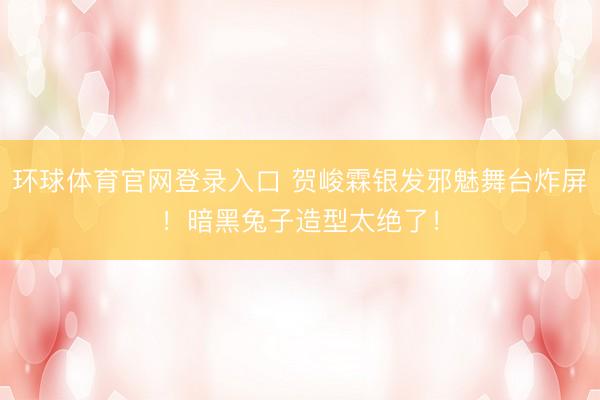 环球体育官网登录入口 贺峻霖银发邪魅舞台炸屏！暗黑兔子造型太绝了！