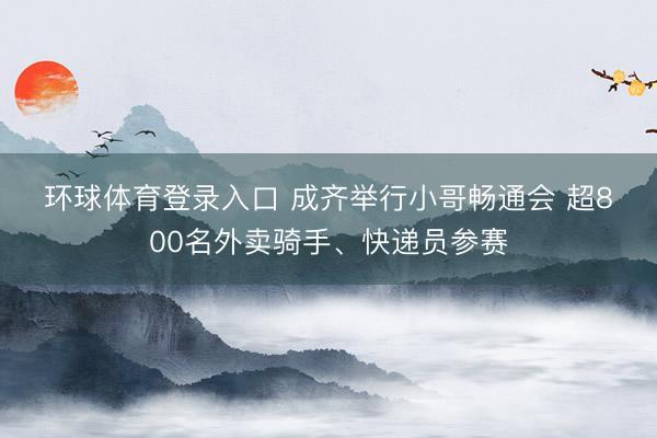 环球体育登录入口 成齐举行小哥畅通会 超800名外卖骑手、快递员参赛