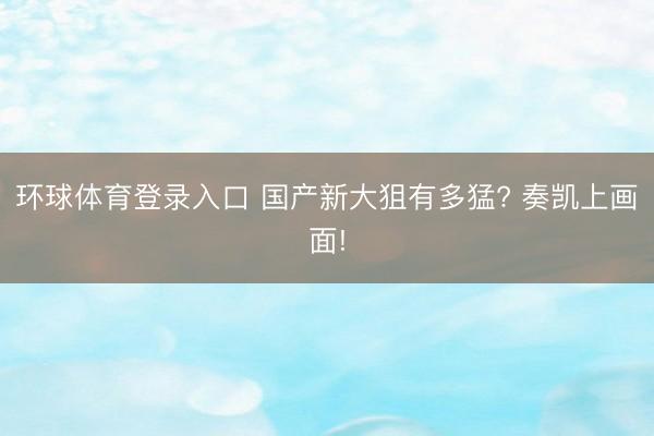 环球体育登录入口 国产新大狙有多猛? 奏凯上画面!
